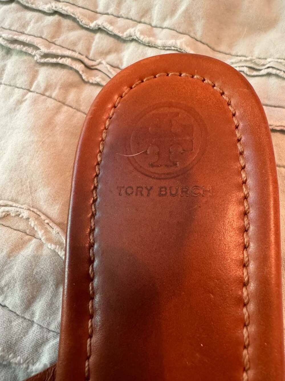 Tory Burch Miller Leather Sandals Tan Brown Size 9.5 M - Picture 2 of 5